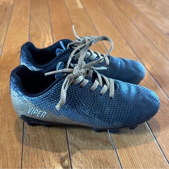 DSG Dicks Sporting Goods LaceUp Soccer Cleats Shoes Gold Black Size 12 Youth 12K - Picture 4 of 8